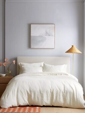 Quince European Linen Duvet Cover Ivory Full/Queen NWT w/ Dust Bag